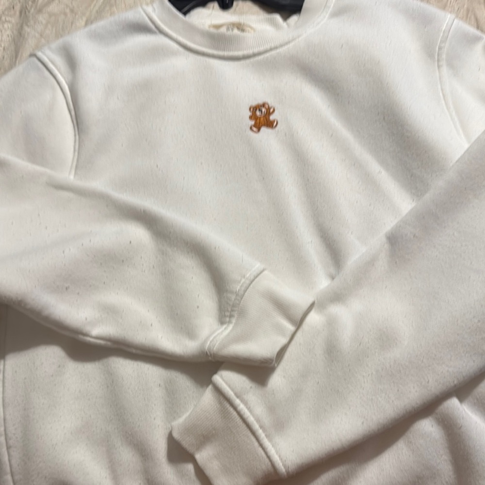 White Sweater with Embroidered Detail